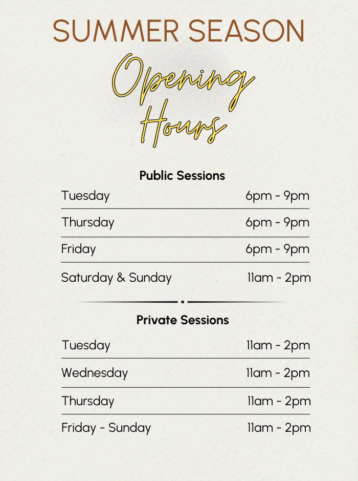 SauNua Summer Opening Hours 2025